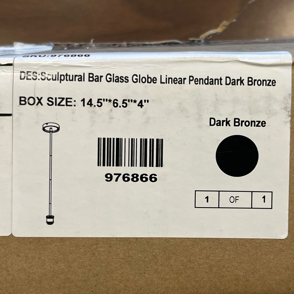 West Elm Linear Pendant Dark Bronze- brand new in box!